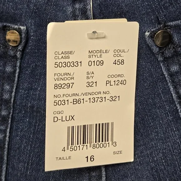 Women’s Straight Leg Dark Blue Jeans with Stud Embellishment - Picture 9 of 15